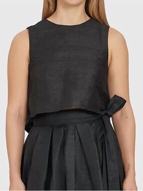 NWT Livro Black Silk Cropped Shell Top